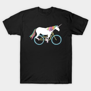 unicorn riding bike T-Shirt